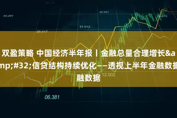 双盈策略 中国经济半年报丨金融总量合理增长&#32;信贷结构持续优化——透视上半年金融数据